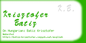 krisztofer batiz business card